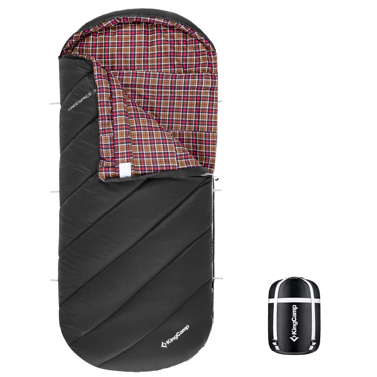 KingCamp Sleeping Bag for Adults, Cold Weather & Warm Extra Wide Big & Tall XL Portable Waterproof Flannel Sleeping Bags, Essentials Gear Accessories for Camping Backpacking Hiking Indoor & Outdoor