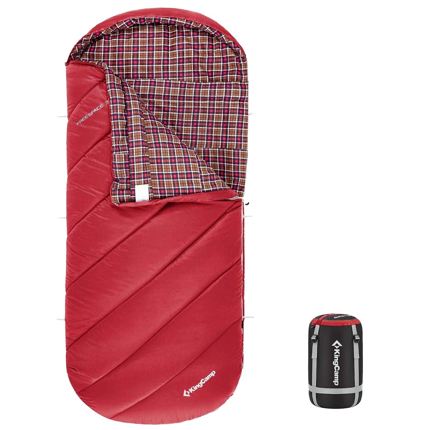 KingCamp Sleeping Bag for Adults, Cold Weather & Warm Extra Wide Big & Tall XL Portable Waterproof Flannel Sleeping Bags, Essentials Gear Accessories for Camping Backpacking Hiking Indoor & Outdoor