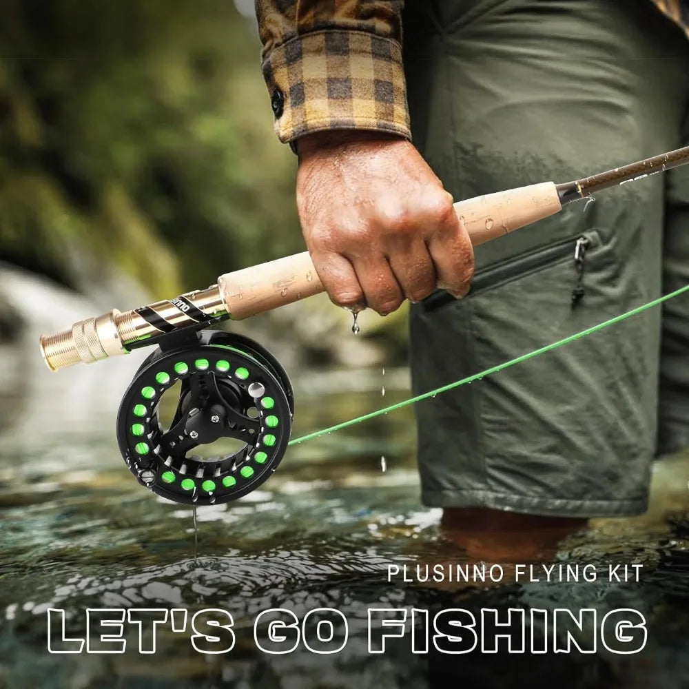 4 Piece Lightweight Graphite Fly Fishing Rod and Reel Combo