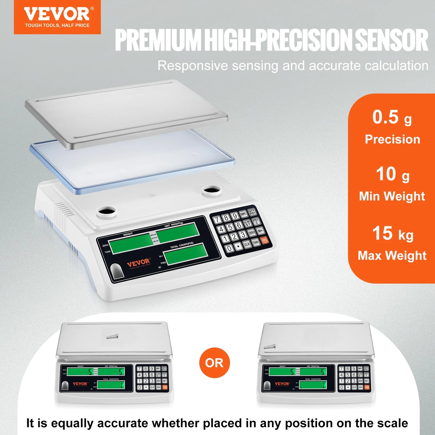 Precision Digital Counting Scale with LCD Screens