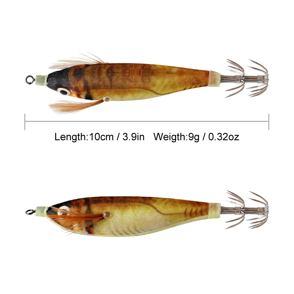 14pcs Luminous wood Squid Jig
