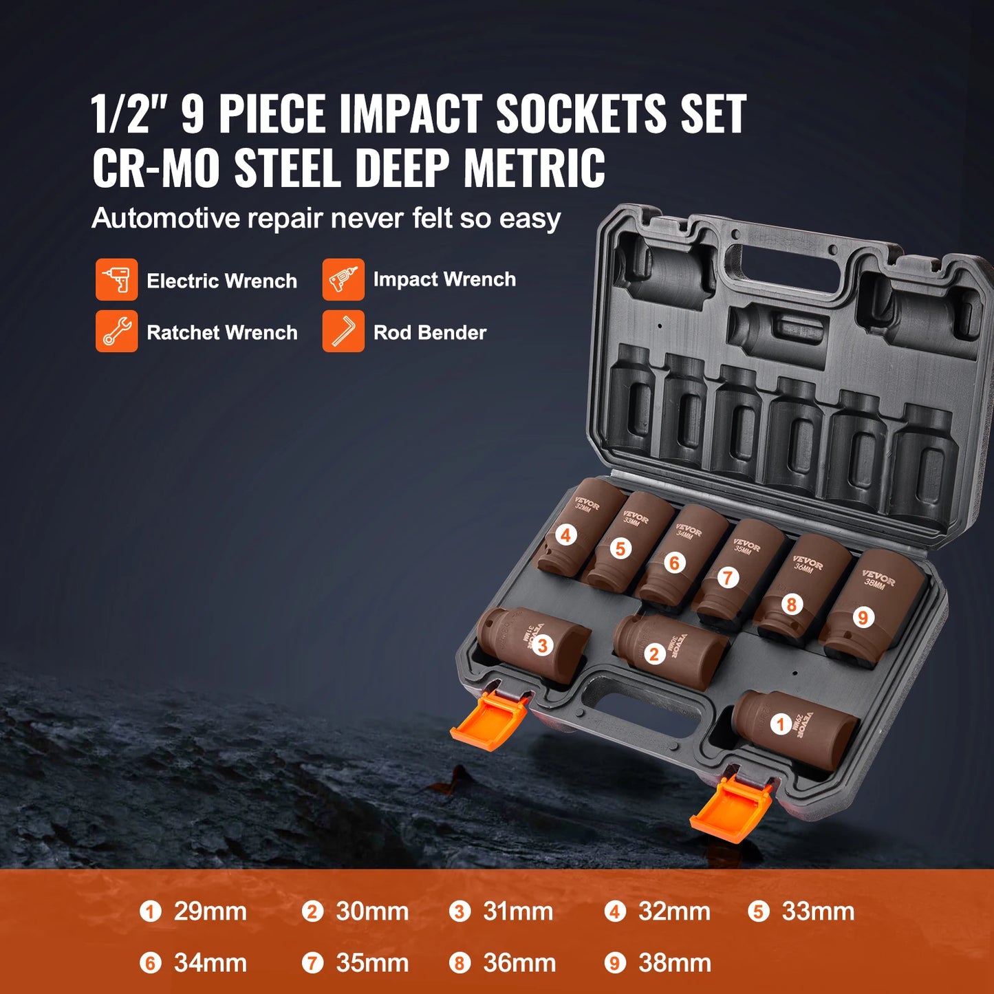 Impact Socket Set Metric tool Kit