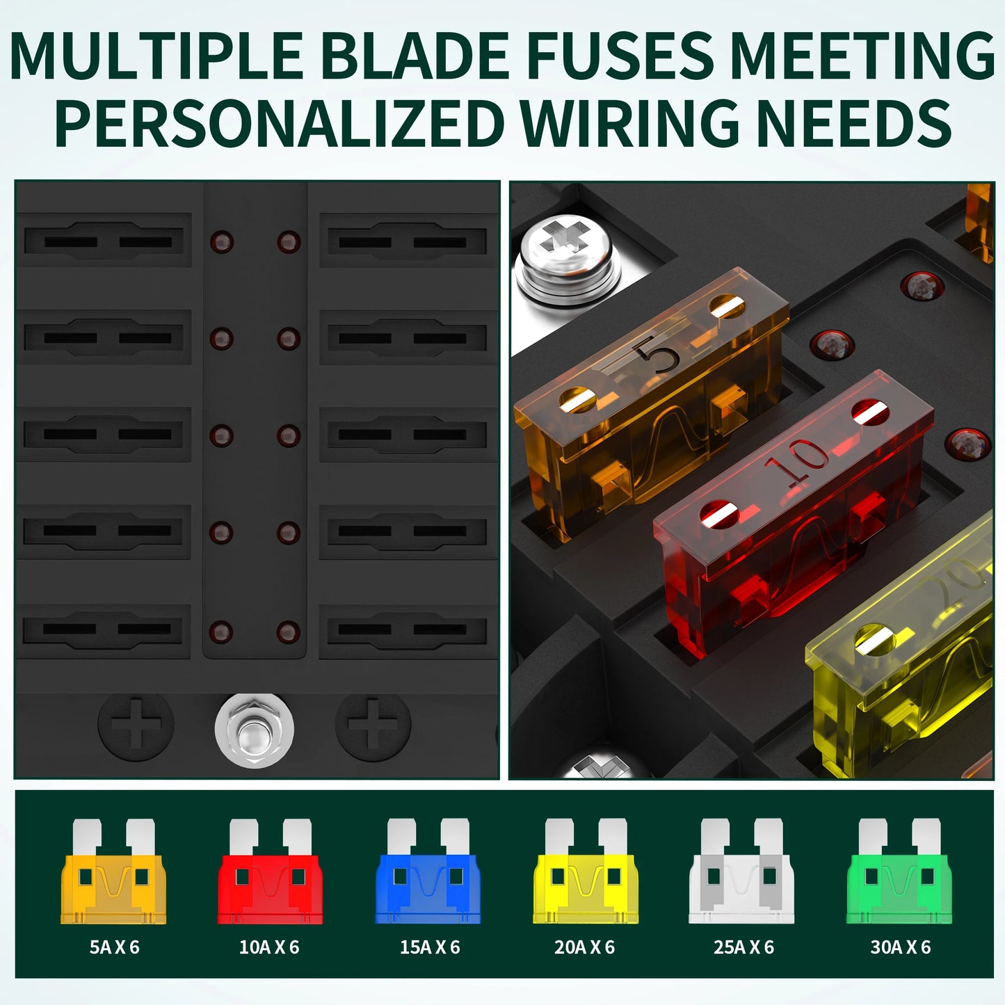 12 Way Fuse Block with LED Indicator