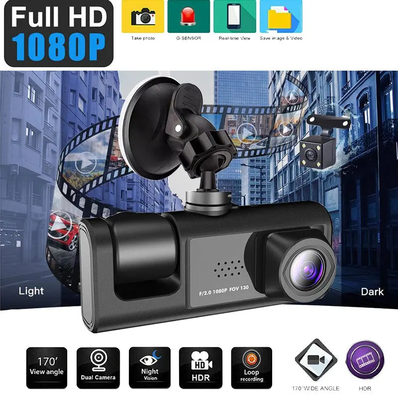 Driving recorder WIFI Car DVR 3 Channel Rear View Camera Drive recorder accesorios para auto