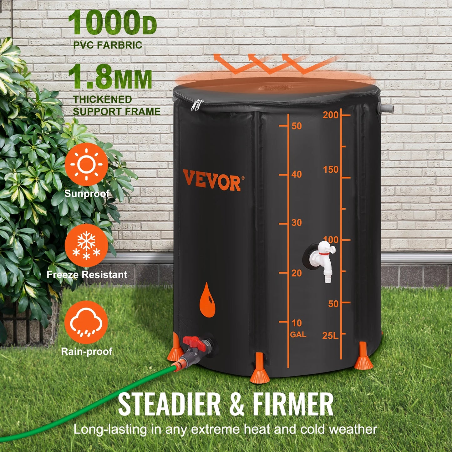 Large Capacity Collapsible Rain Barrel
