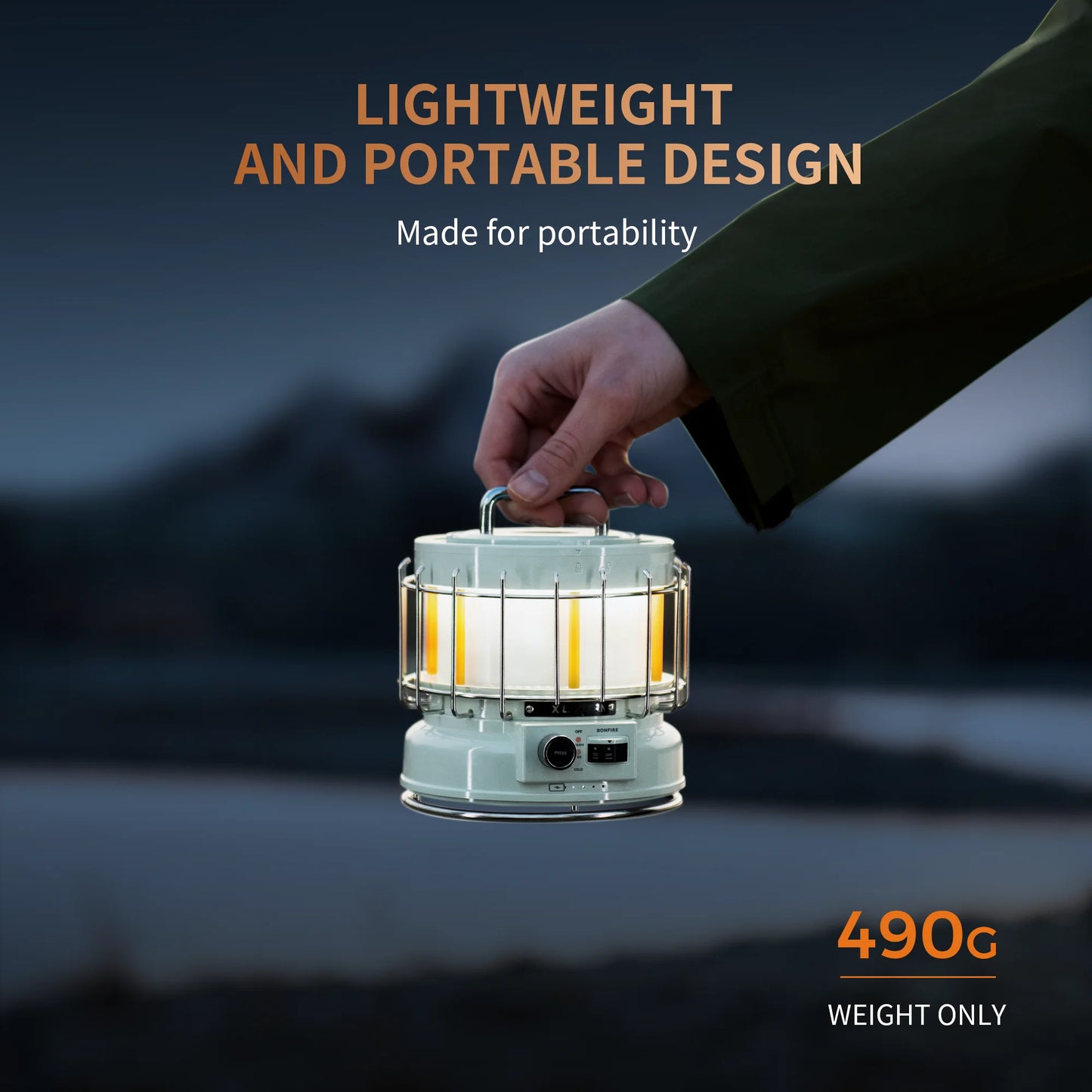 3-in-1 Vintage Rechargeable Camping Lantern with Battery