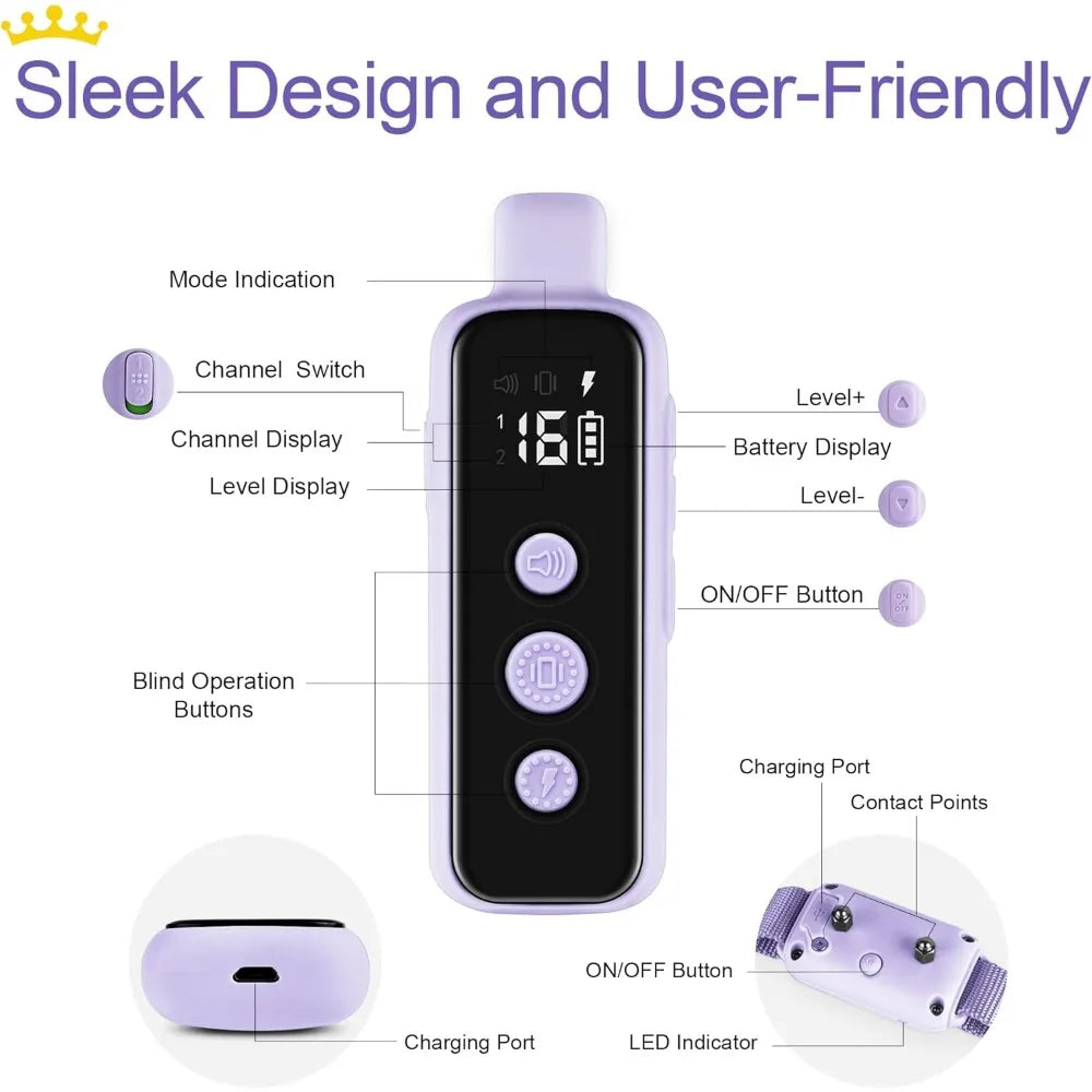Waterproof Rechargeable, Dog Training Collars with Remote