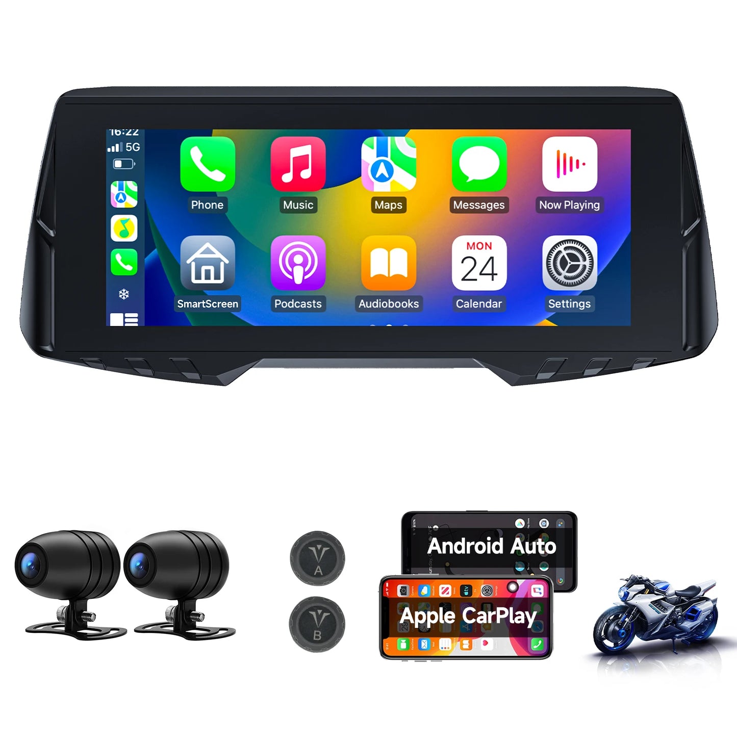 Motorcycle Dual Cameras Loop Recorder