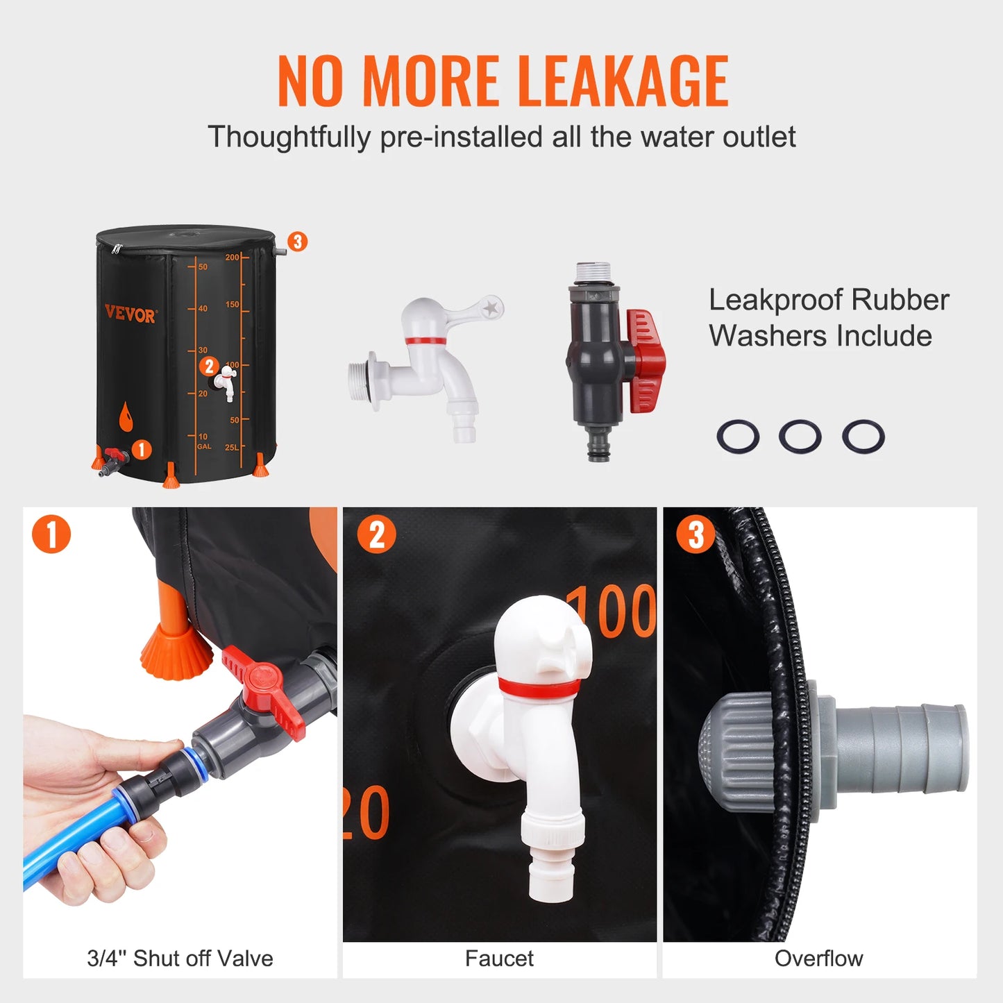 Large Capacity Collapsible Rain Barrel