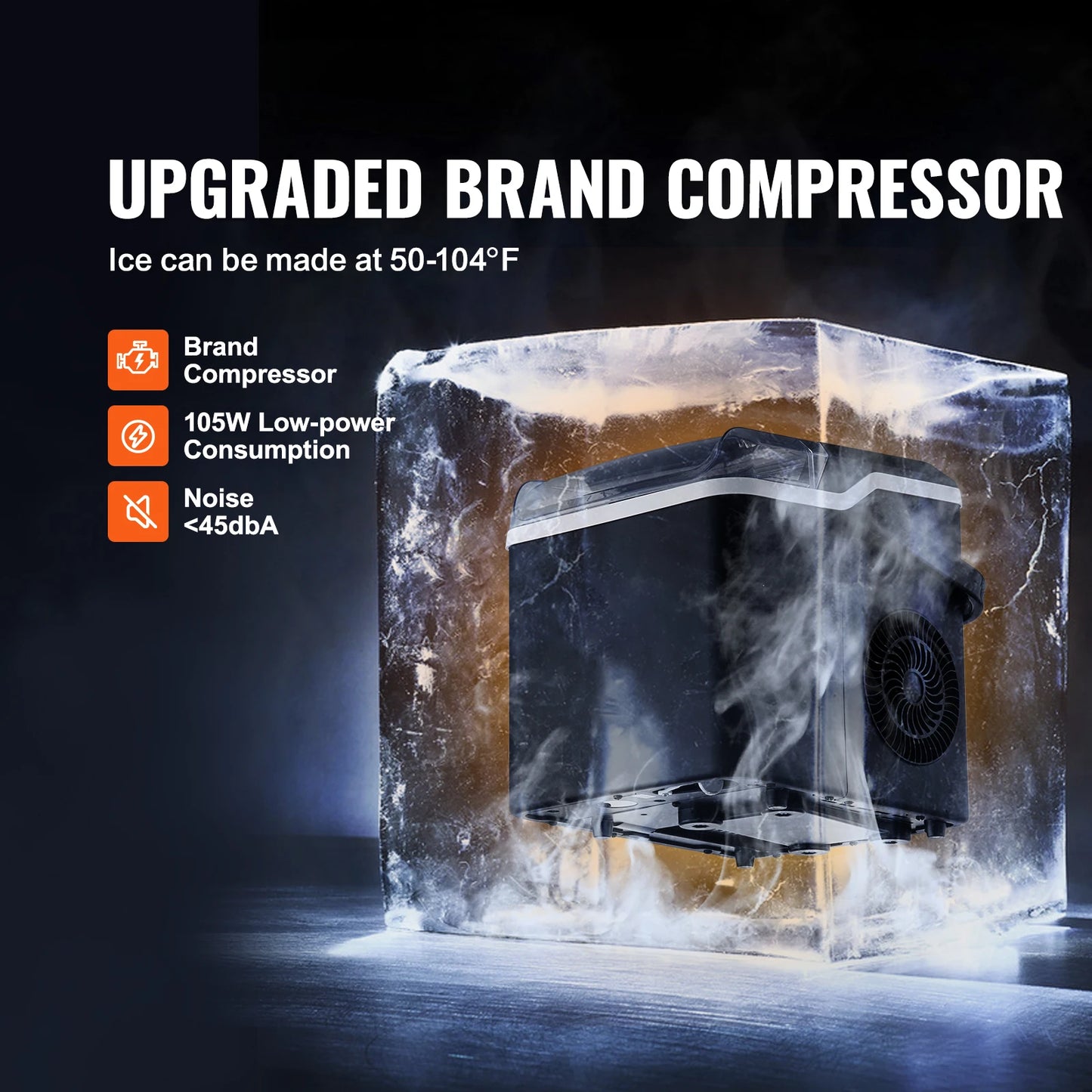 Self-Cleaning Portable Ice Maker with Ice Scoop