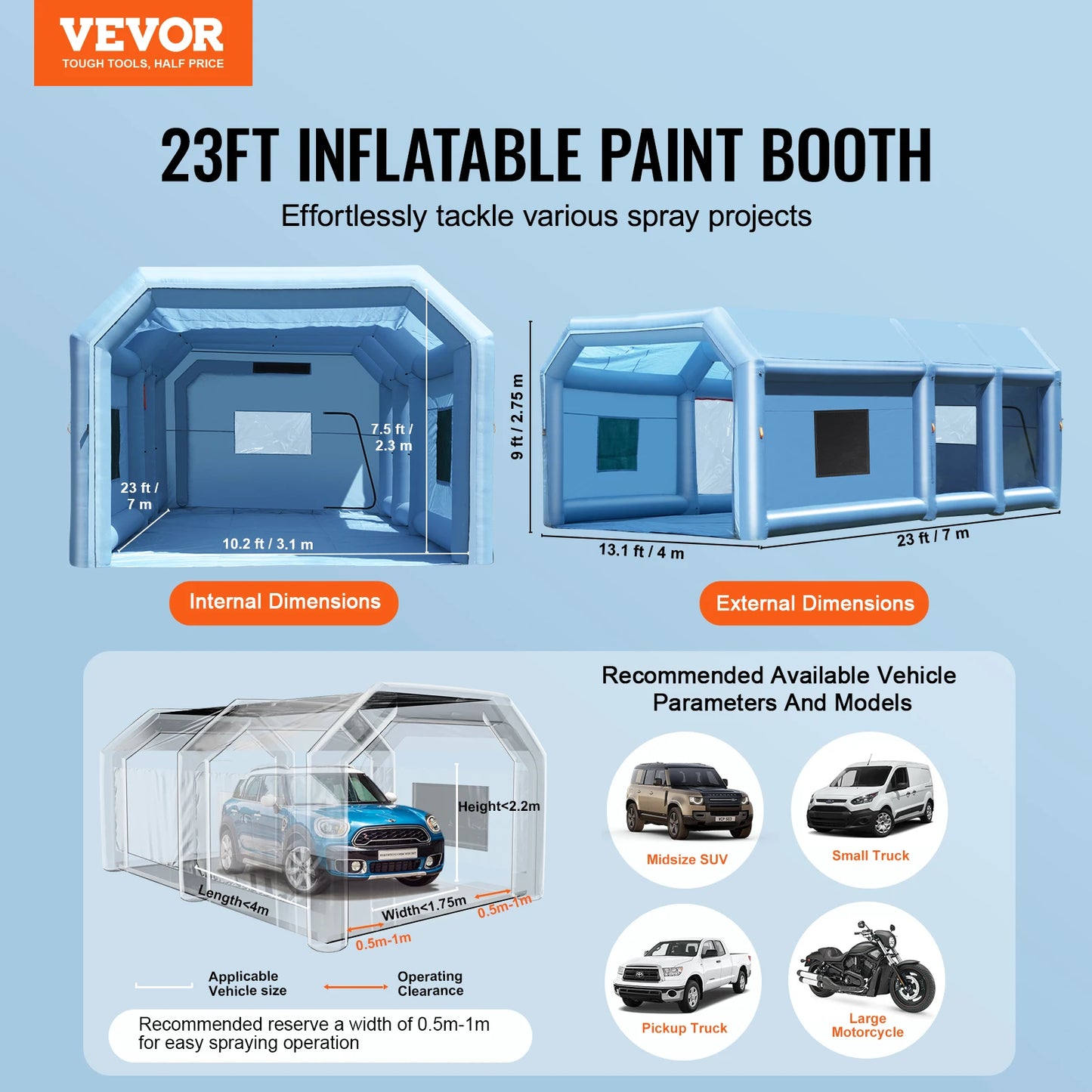 VEVOR Inflatable Paint & Spray Booth
