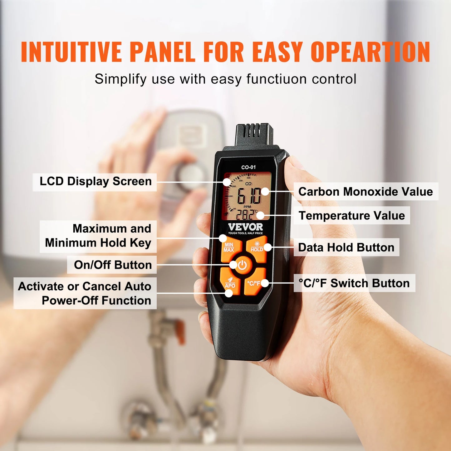 Carbon Monoxide Detectors with Audible & Visual Alarm