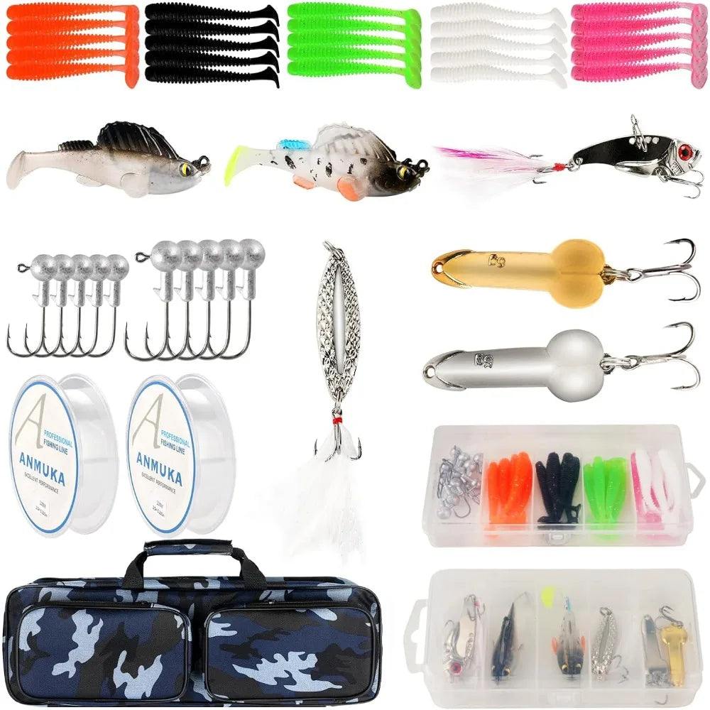 Collapsible Fishing Rod Reel Combo with Accessories & Bag