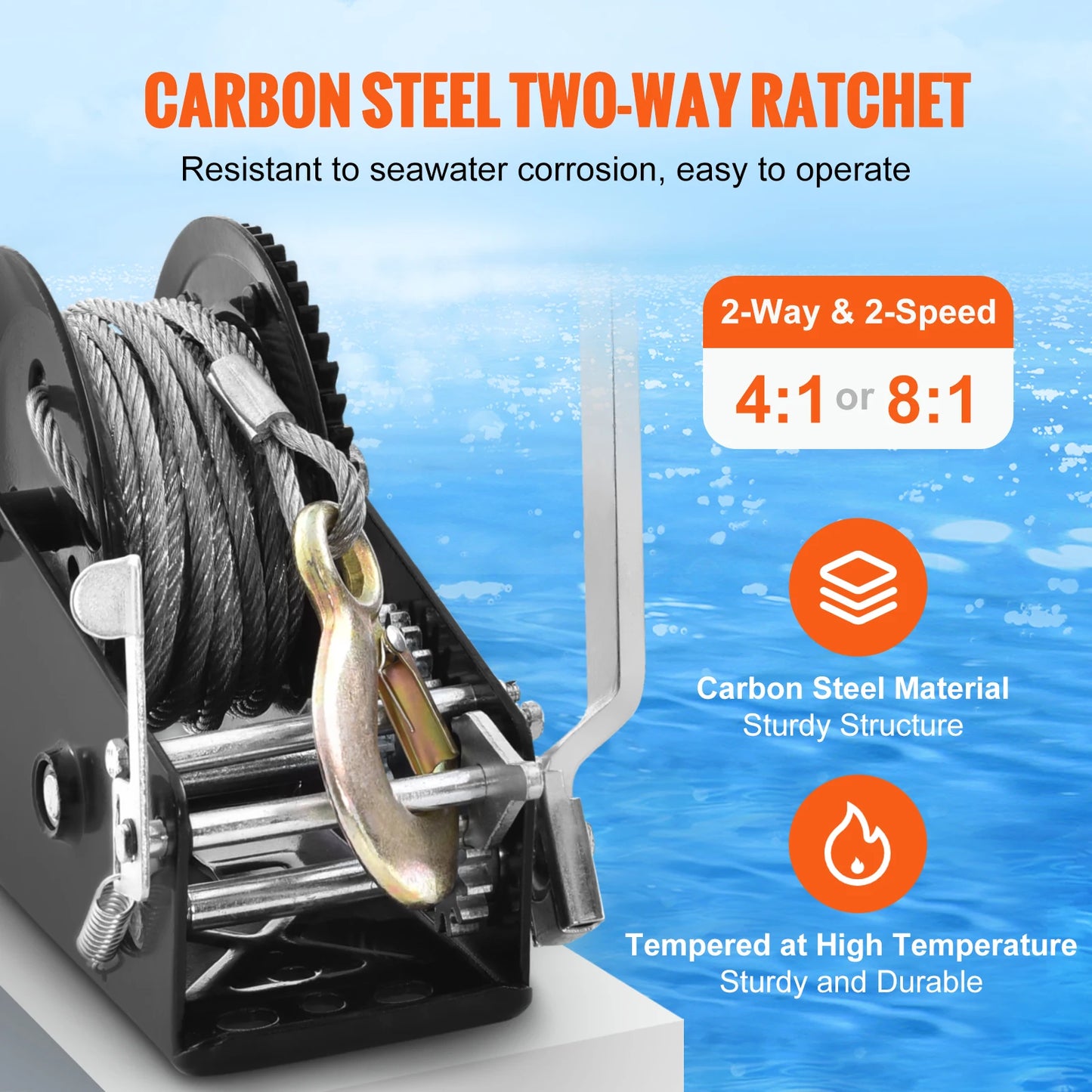 Heavy Duty Rope Crank Winch et