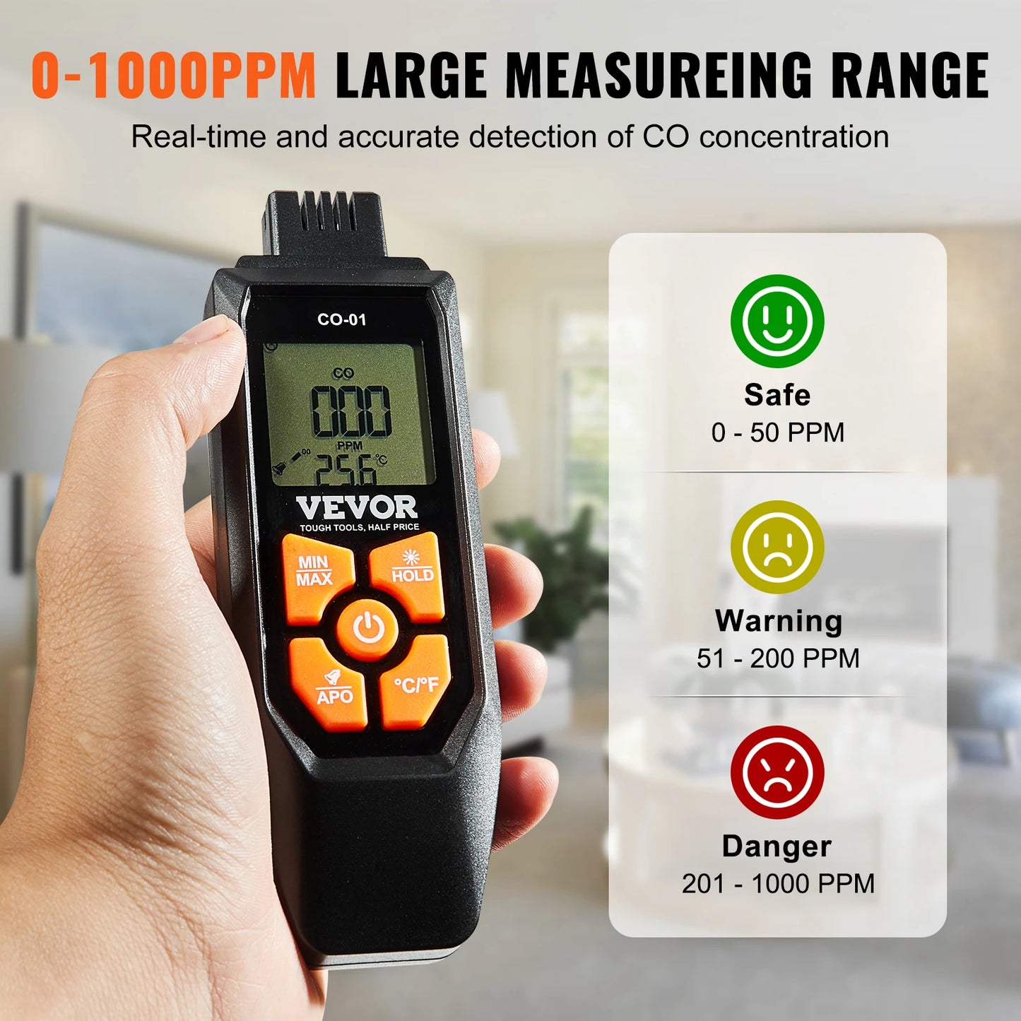 Carbon Monoxide Detectors with Audible & Visual Alarm