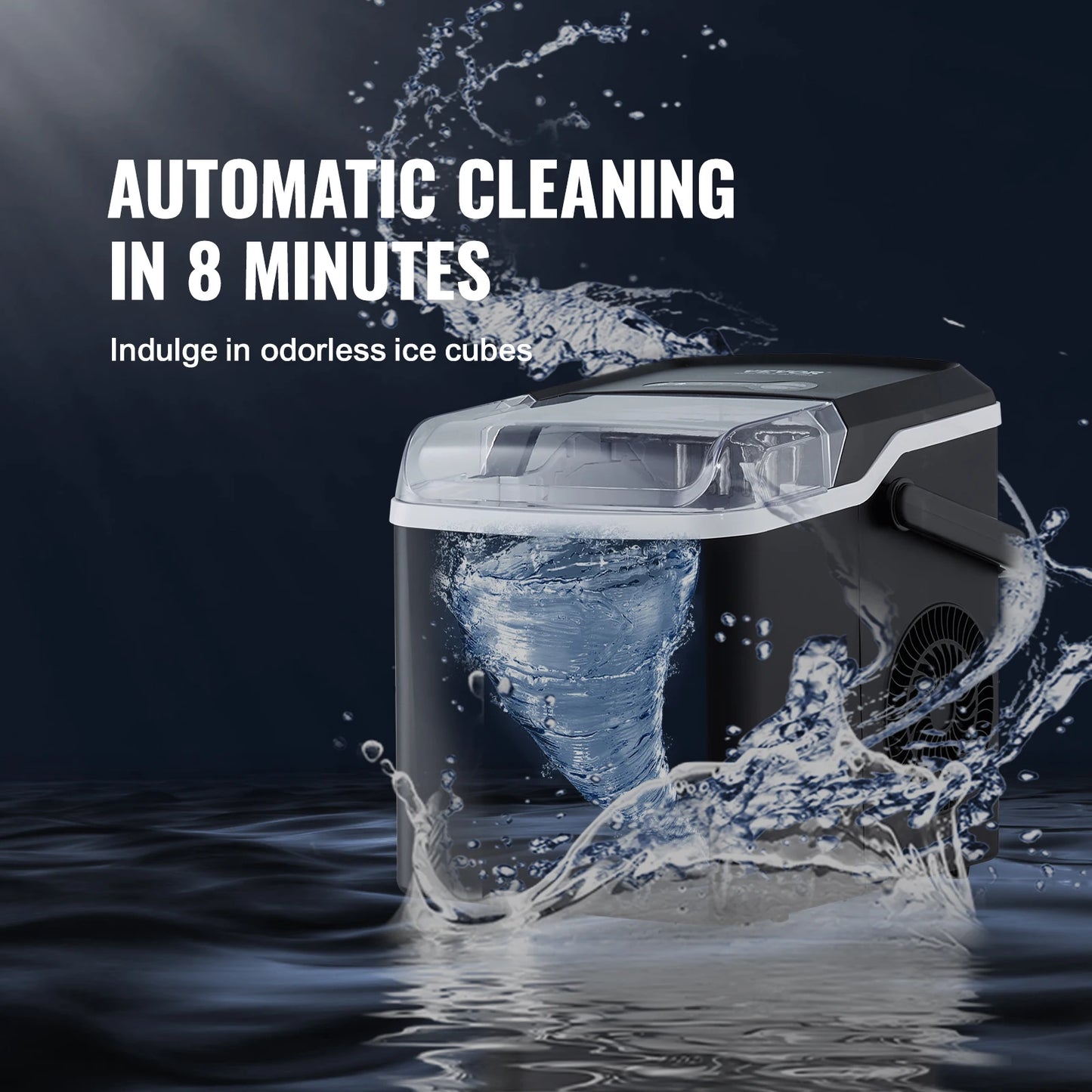 Self-Cleaning Portable Ice Maker with Ice Scoop