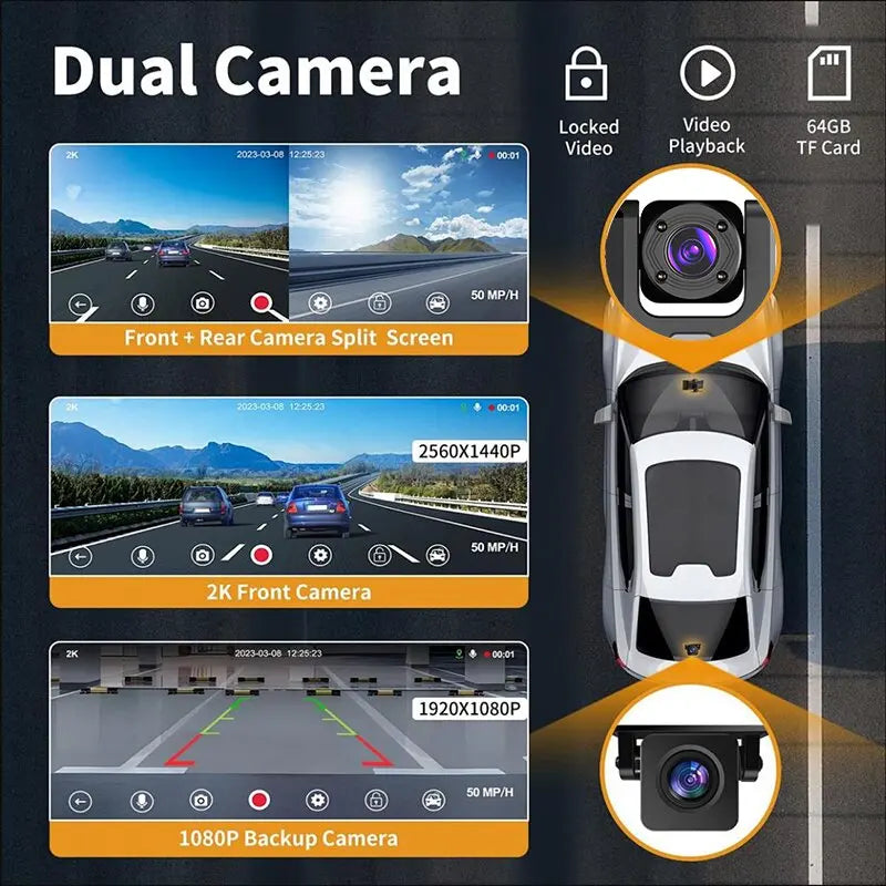 Driving recorder WIFI Car DVR 3 Channel Rear View Camera Drive recorder accesorios para auto
