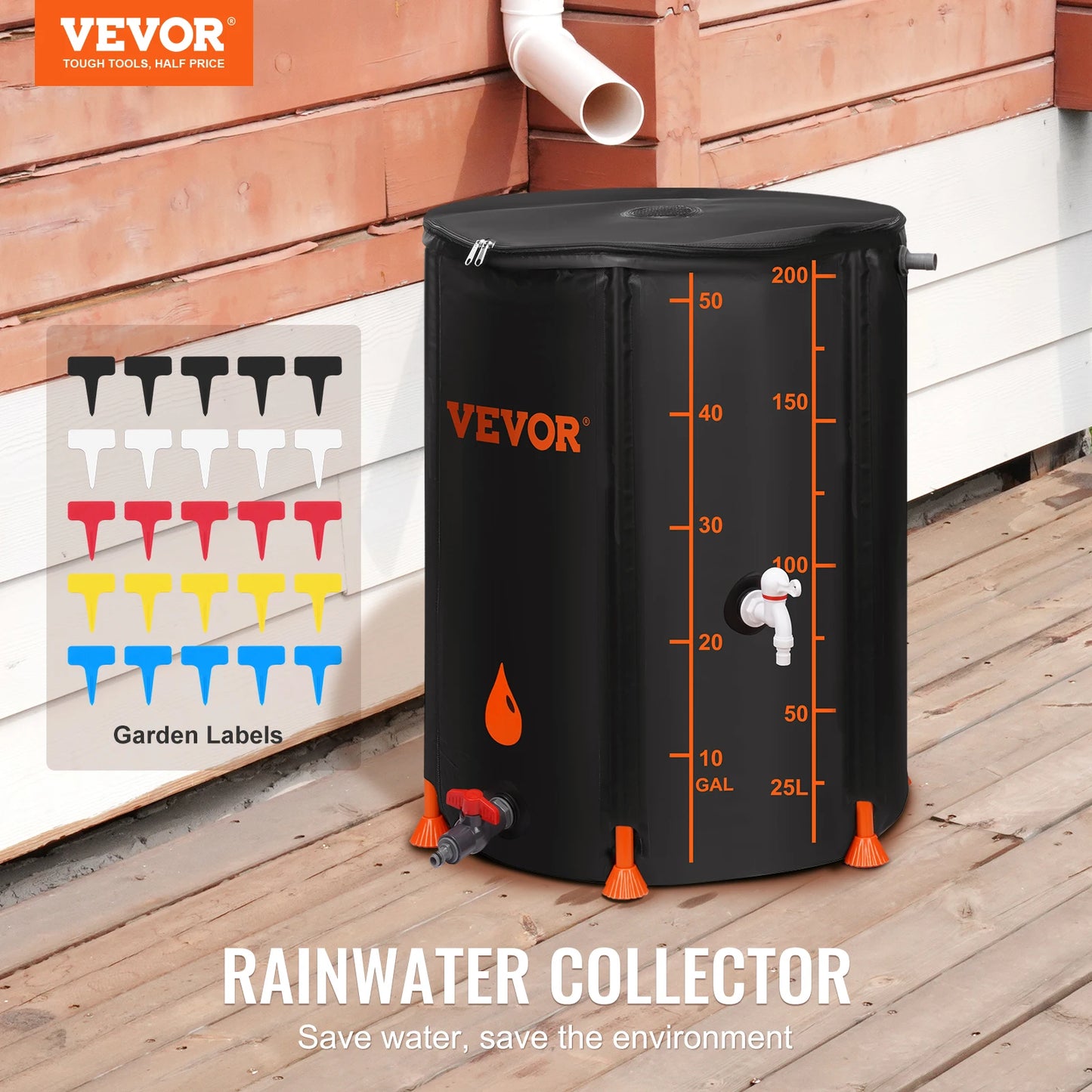 Large Capacity Collapsible Rain Barrel