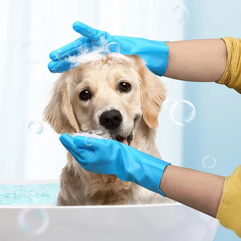 Soft Silicone Pet Grooming Gloves