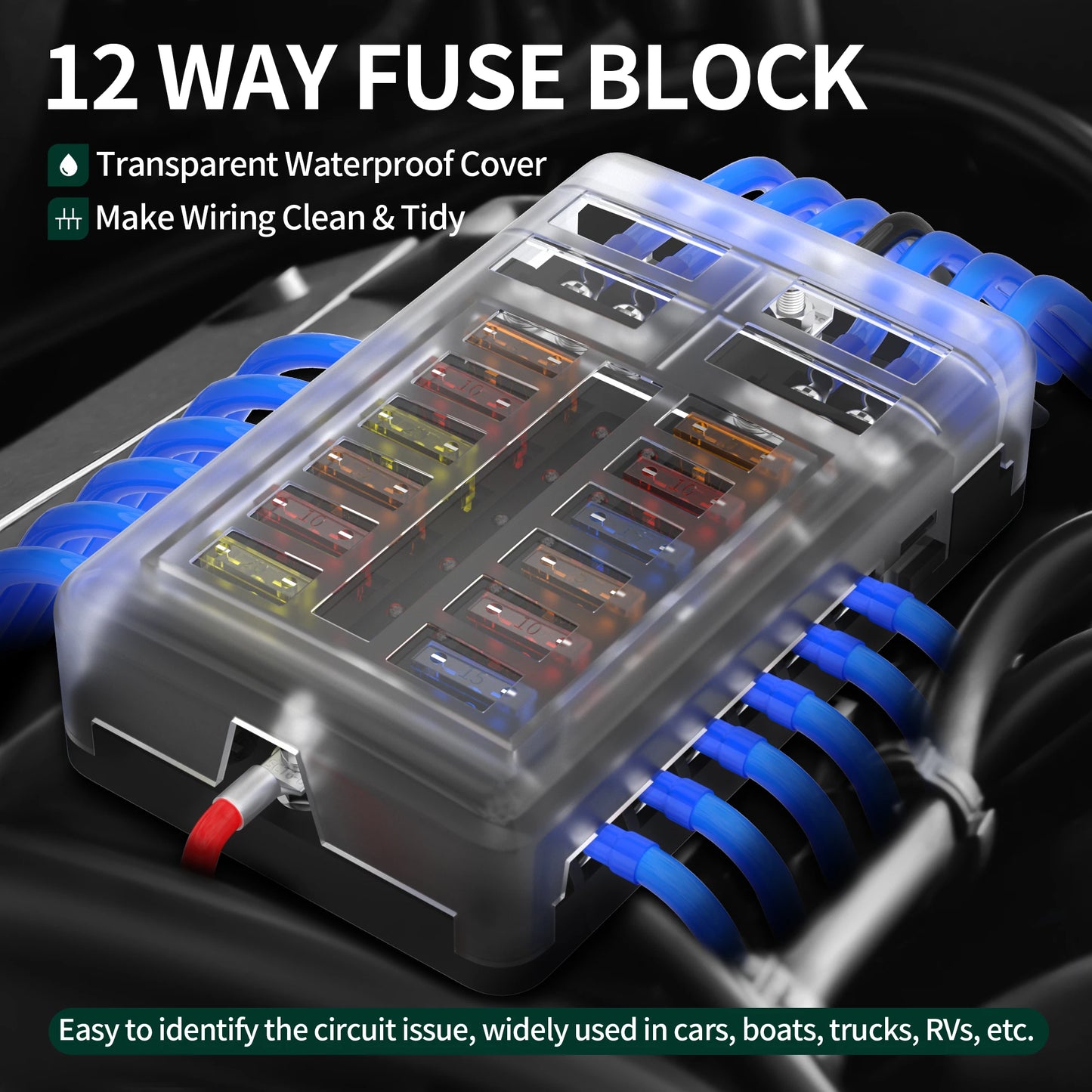 12 Way Fuse Block with LED Indicator