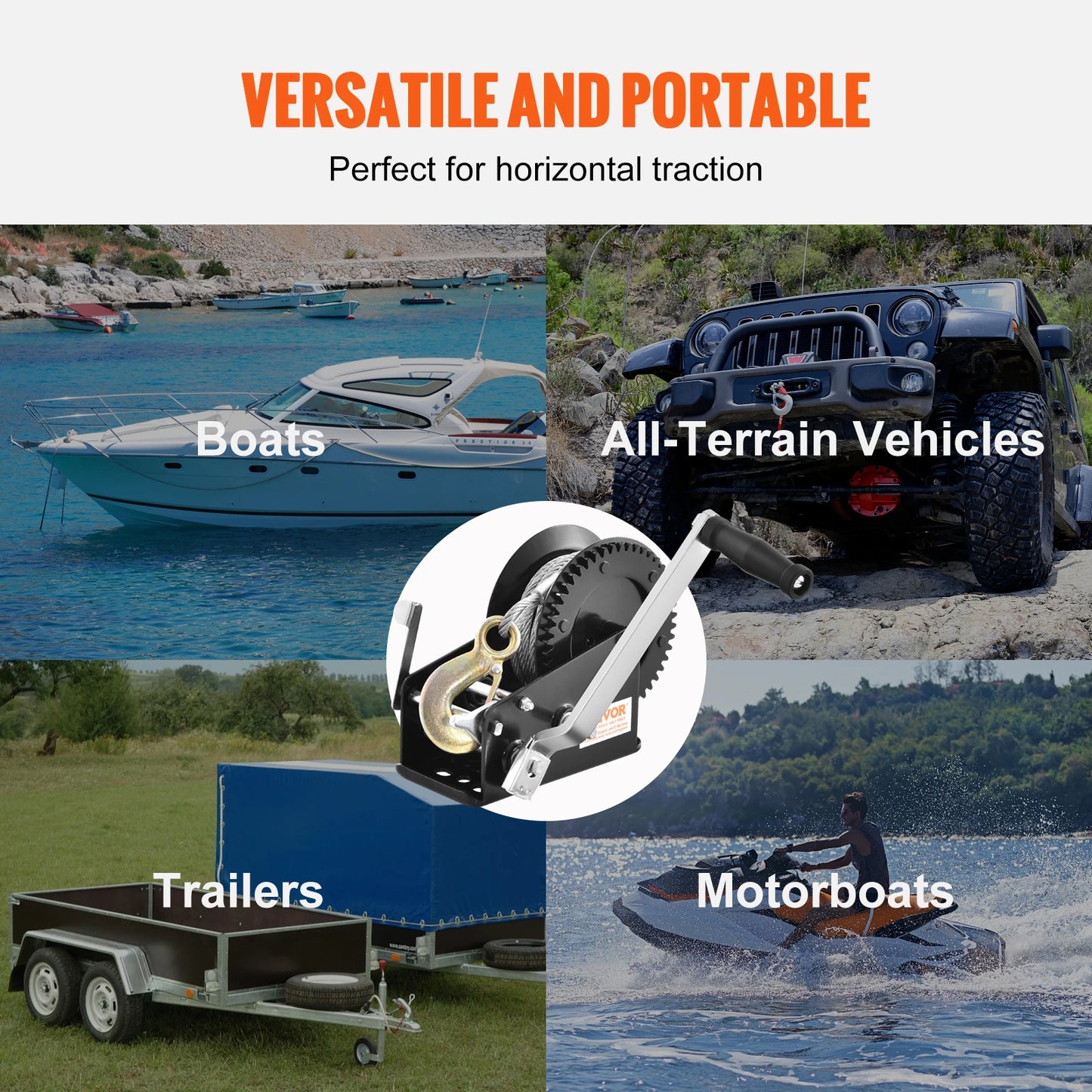 Hand Winch, Capacity Boat Trailer winch