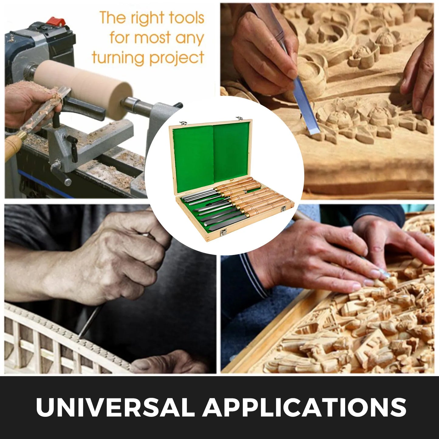 8 Pcs Woodworking Lathe Turning Tools
