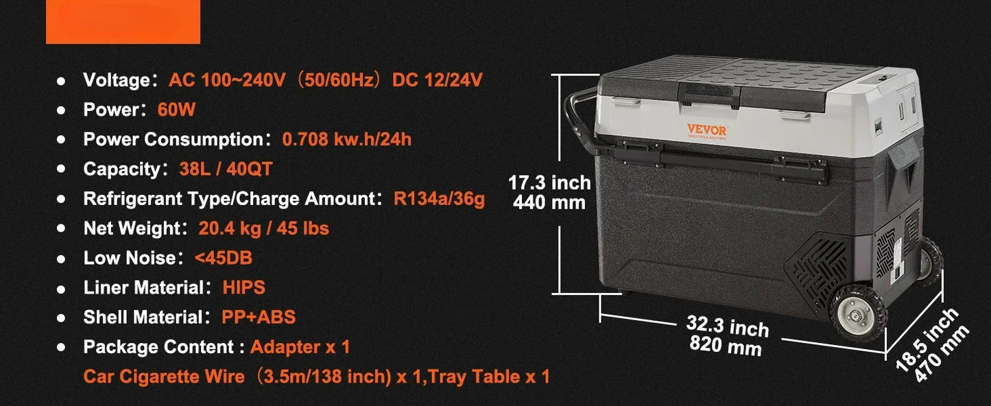 Dual Zone Portable Refrigerator/Freezer