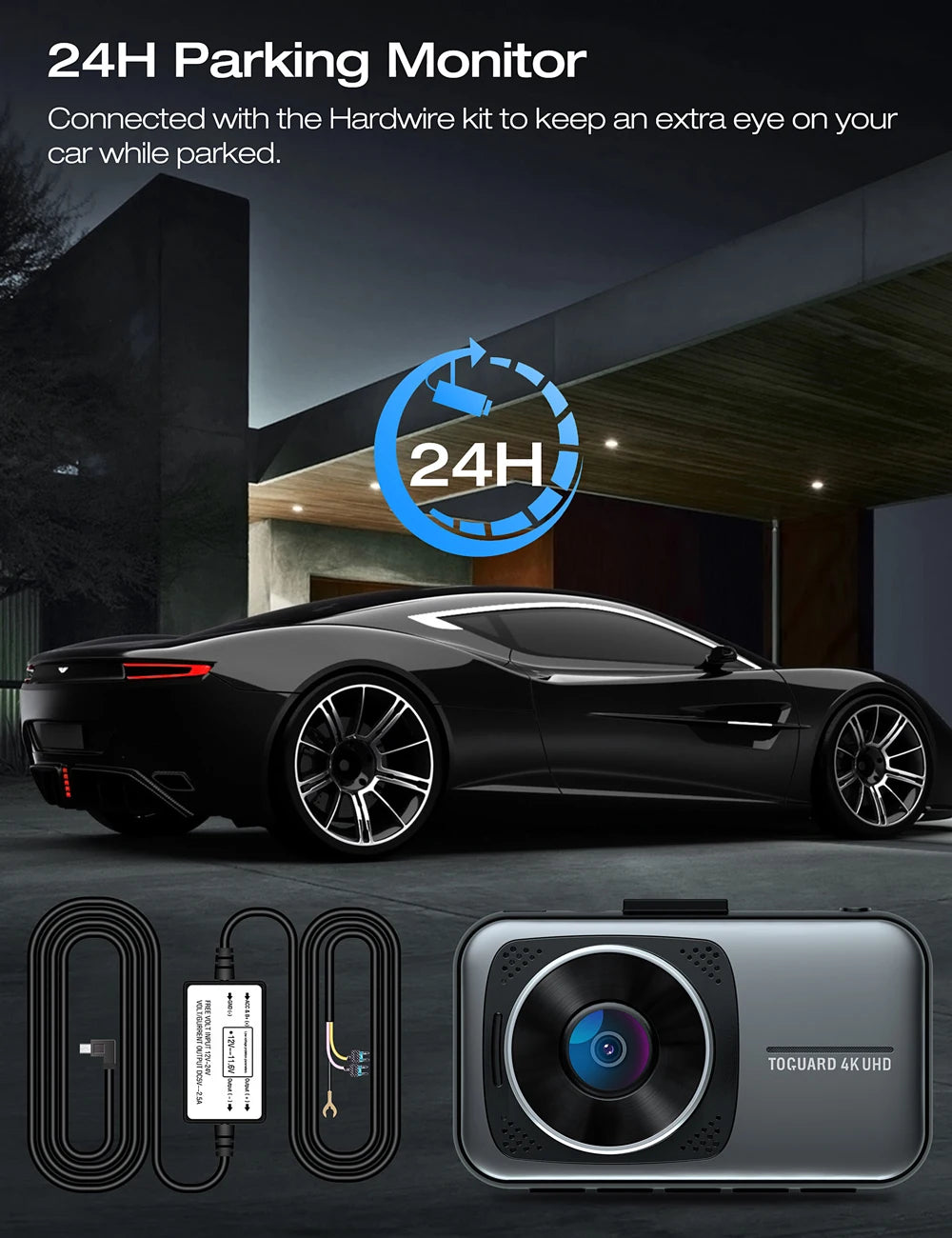 Front & Rear Dual Lens DashCam recorder with sensor