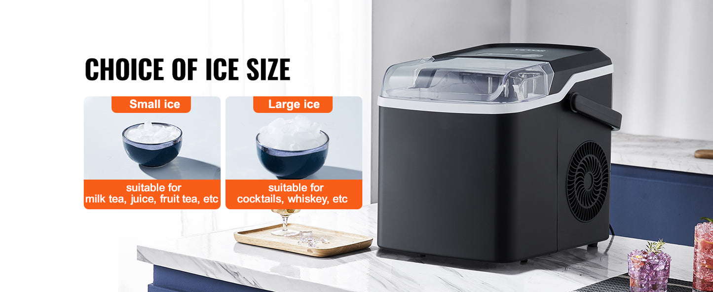 Self-Cleaning Portable Ice Maker with Ice Scoop