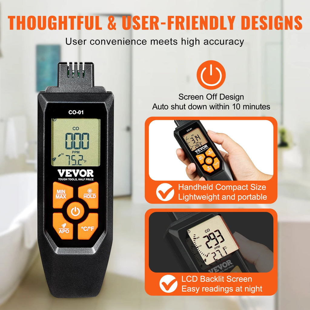 Carbon Monoxide Detectors with Audible & Visual Alarm