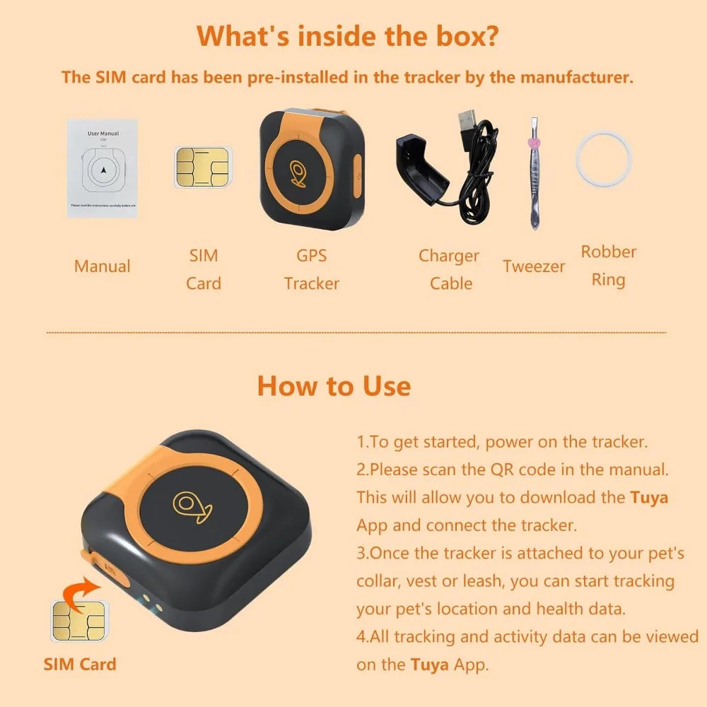 PawPoint Pet GPS Tracker With Health Monitor Collar